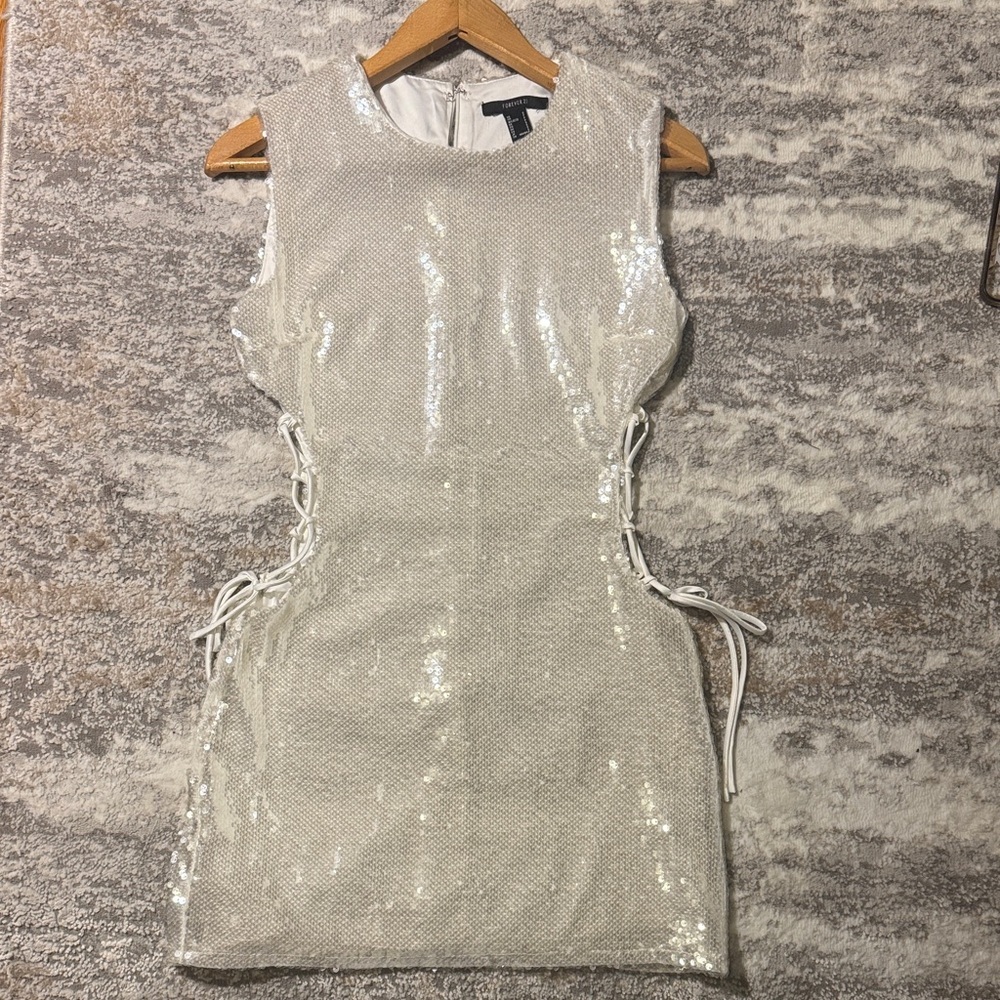 Forever 21 Sparkling White Mini Dress